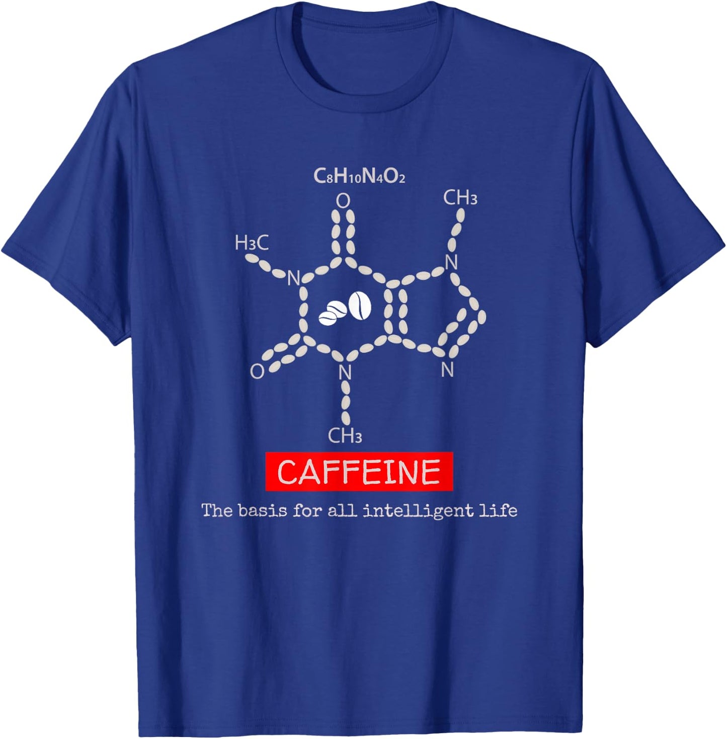 Caffeine Molecule Shirt: Caffeine Molecule Coffee T Shirt T-Shirt - T-Shirt | Royal