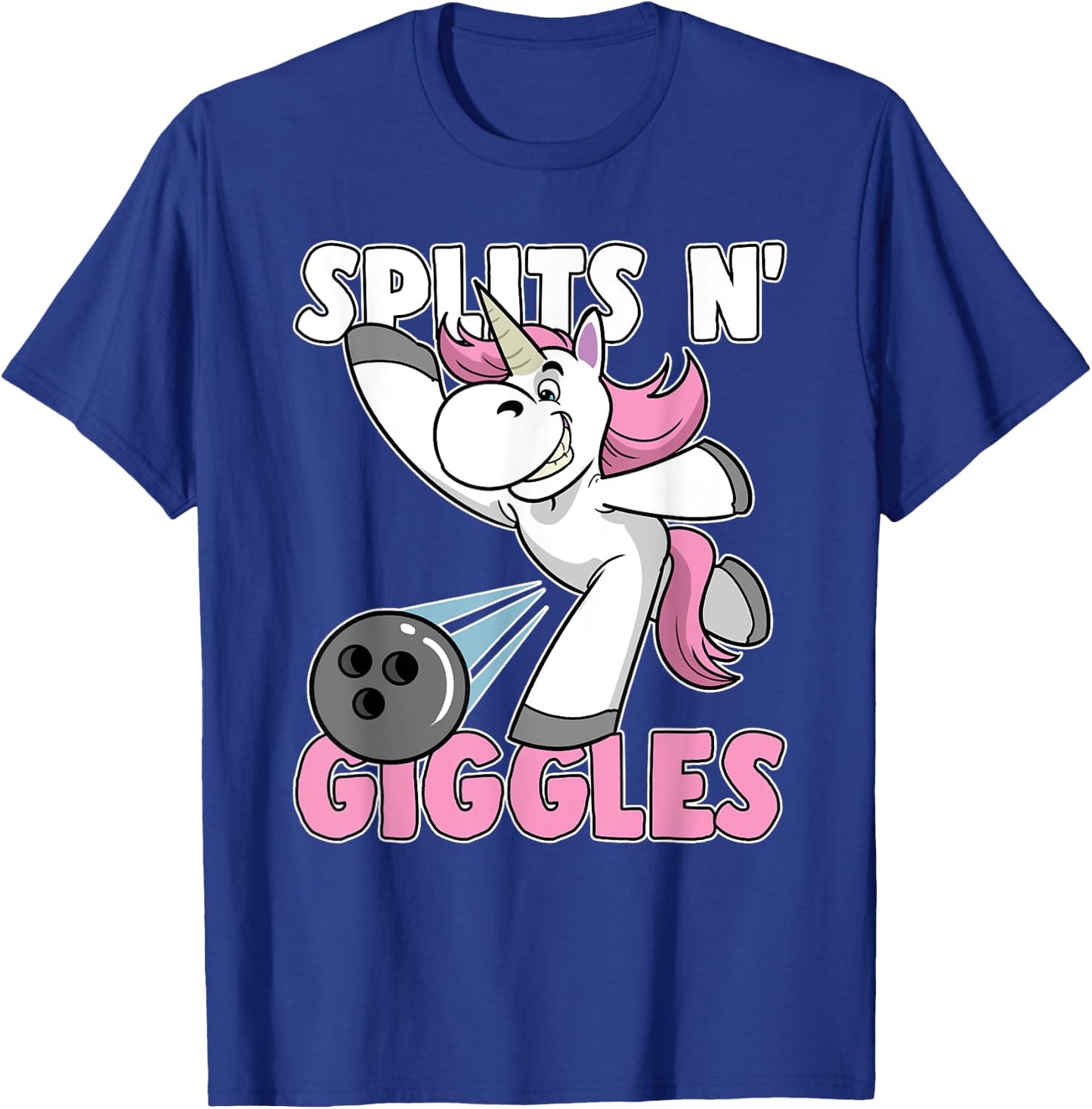 Splits n' Giggles Unicorn Bowling Bowler T-Shirt - T-Shirt | Royal