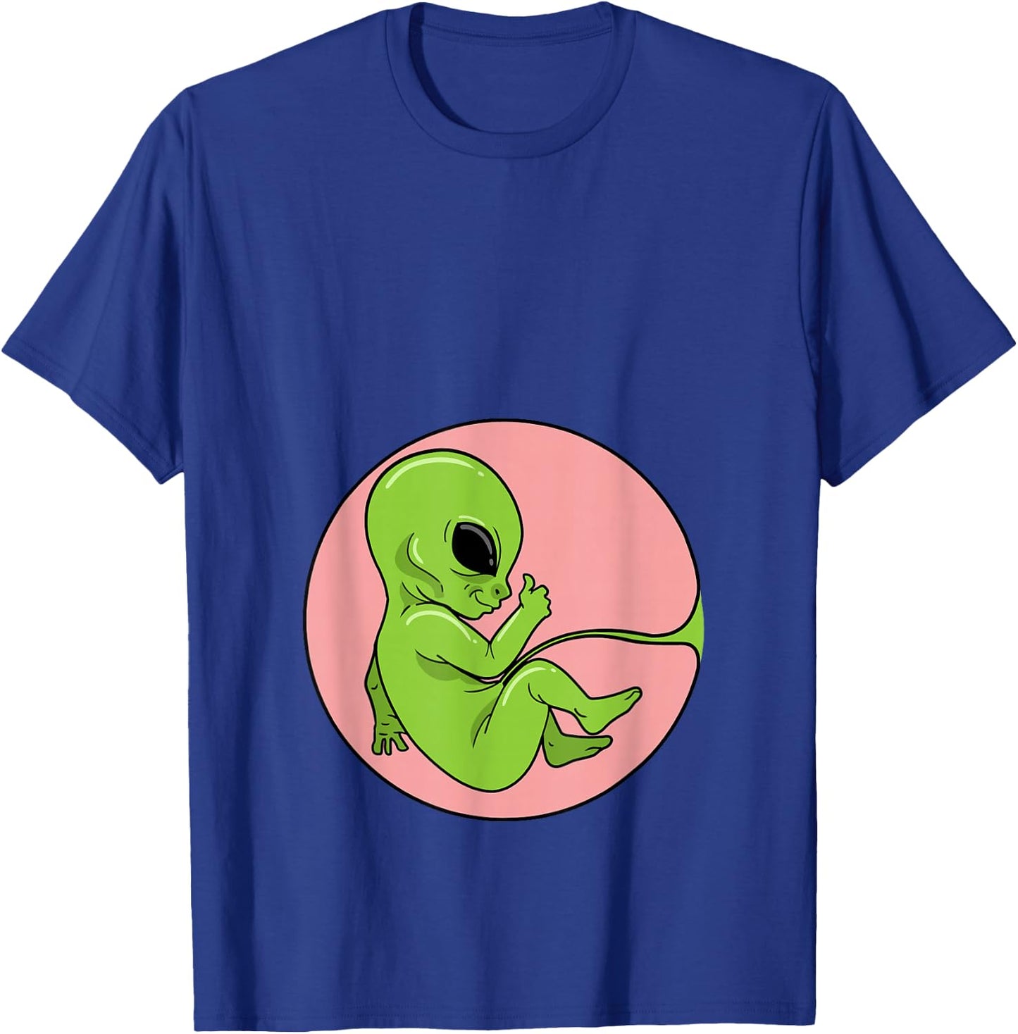 Expectant Mama Fetus Embryo Baby Alien Pregnant T-Shirt - T-Shirt | Royal