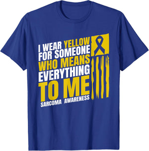 Sarcoma Awareness Month I Wear Yellow Bone Cancer T-Shirt - T-Shirt | Royal