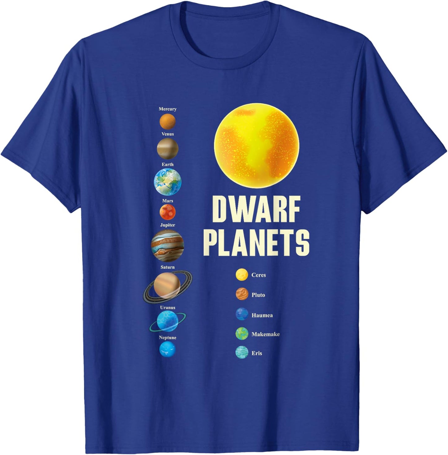 Solar System Children and Adults Dwarf Planets Gift T-Shirt - T-Shirt | Royal