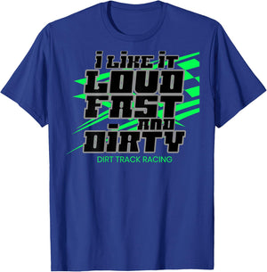 Dirt Modified Racing Apparel Sprint Car Dirt Track Racing T-Shirt - T-Shirt | Royal
