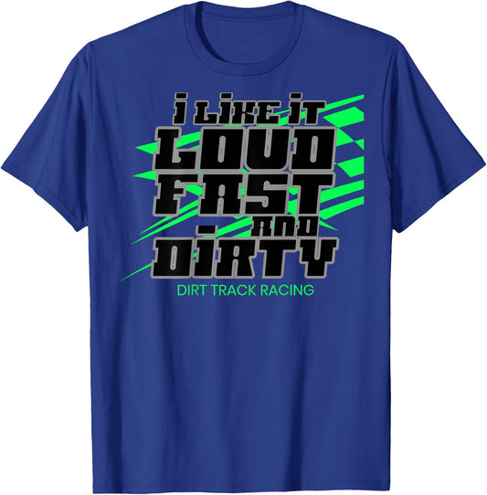 Dirt Modified Racing Apparel Sprint Car Dirt Track Racing T-Shirt - T-Shirt | Royal