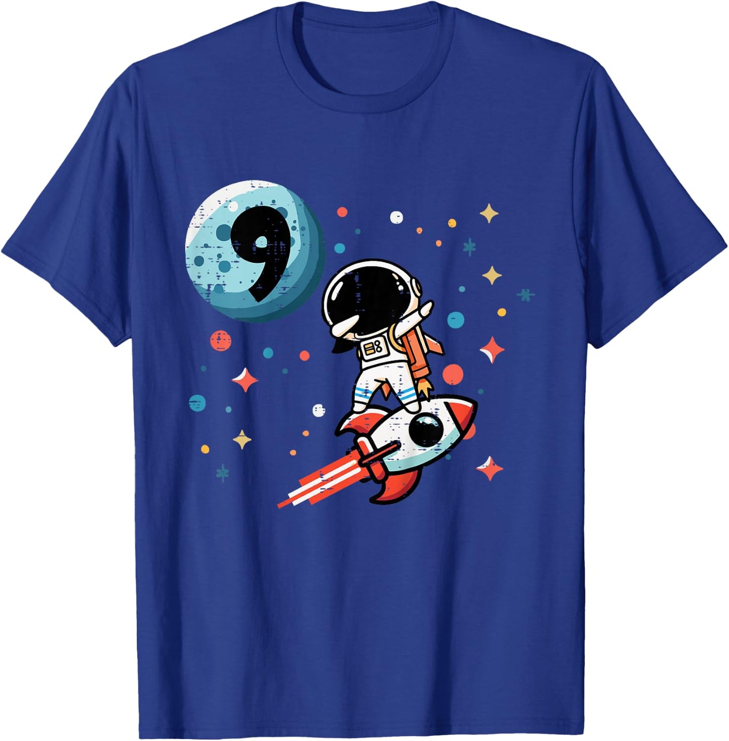 Kids 9th Birthday Astronaut Dab Rocket 9 Year Old Bday Boys Kids T-Shirt - T-Shirt | Royal