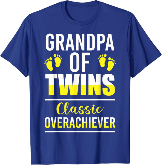 Funny Grandpa Of Twins First Time Grandpa Of Twins Classic T-Shirt - T-Shirt | Royal