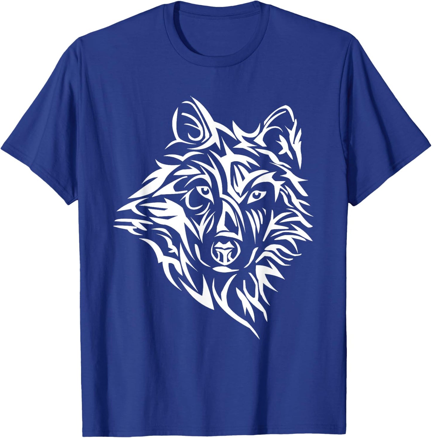 Dire Wolf Stencil Lone Northern Tribal Teen Howling Direwolf T-Shirt - T-Shirt | Royal