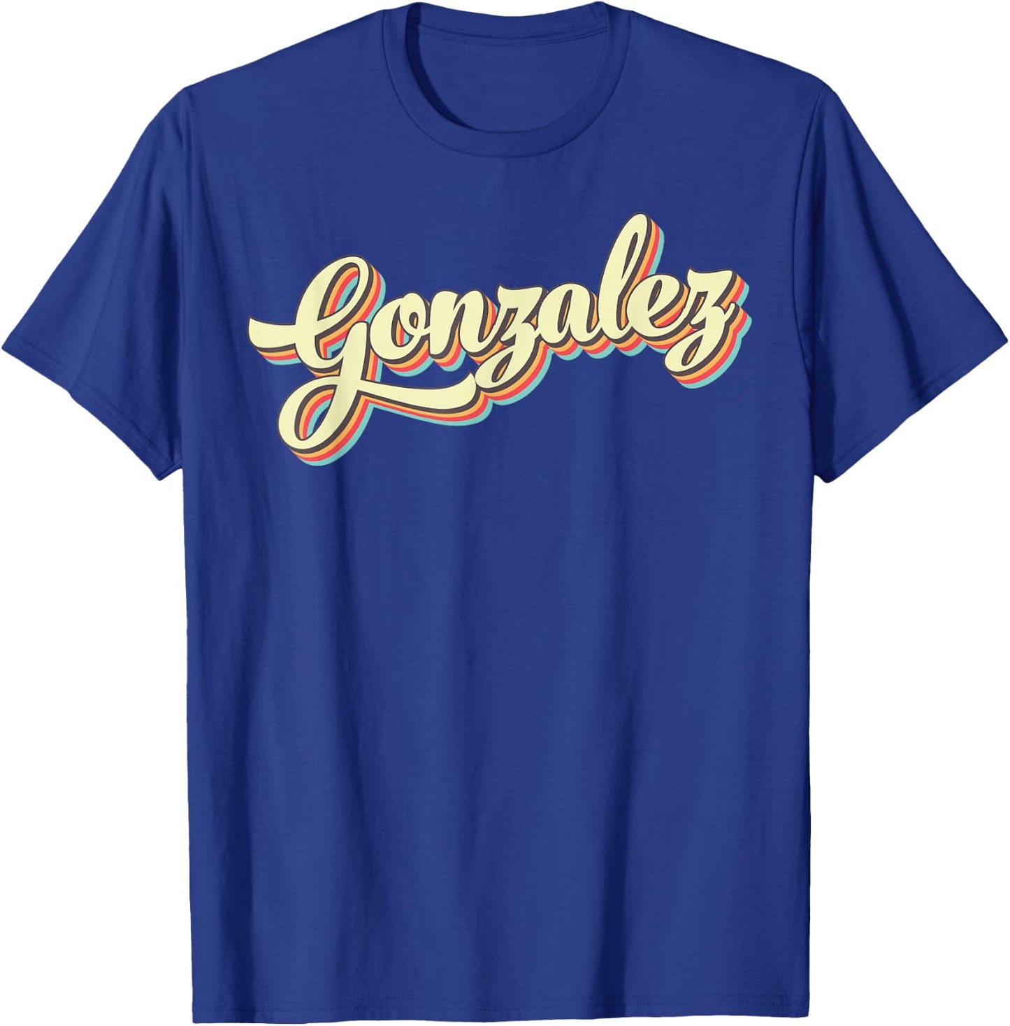 Gonzalez Retro Art Baseball Font Vintage T-Shirt - T-Shirt | Royal
