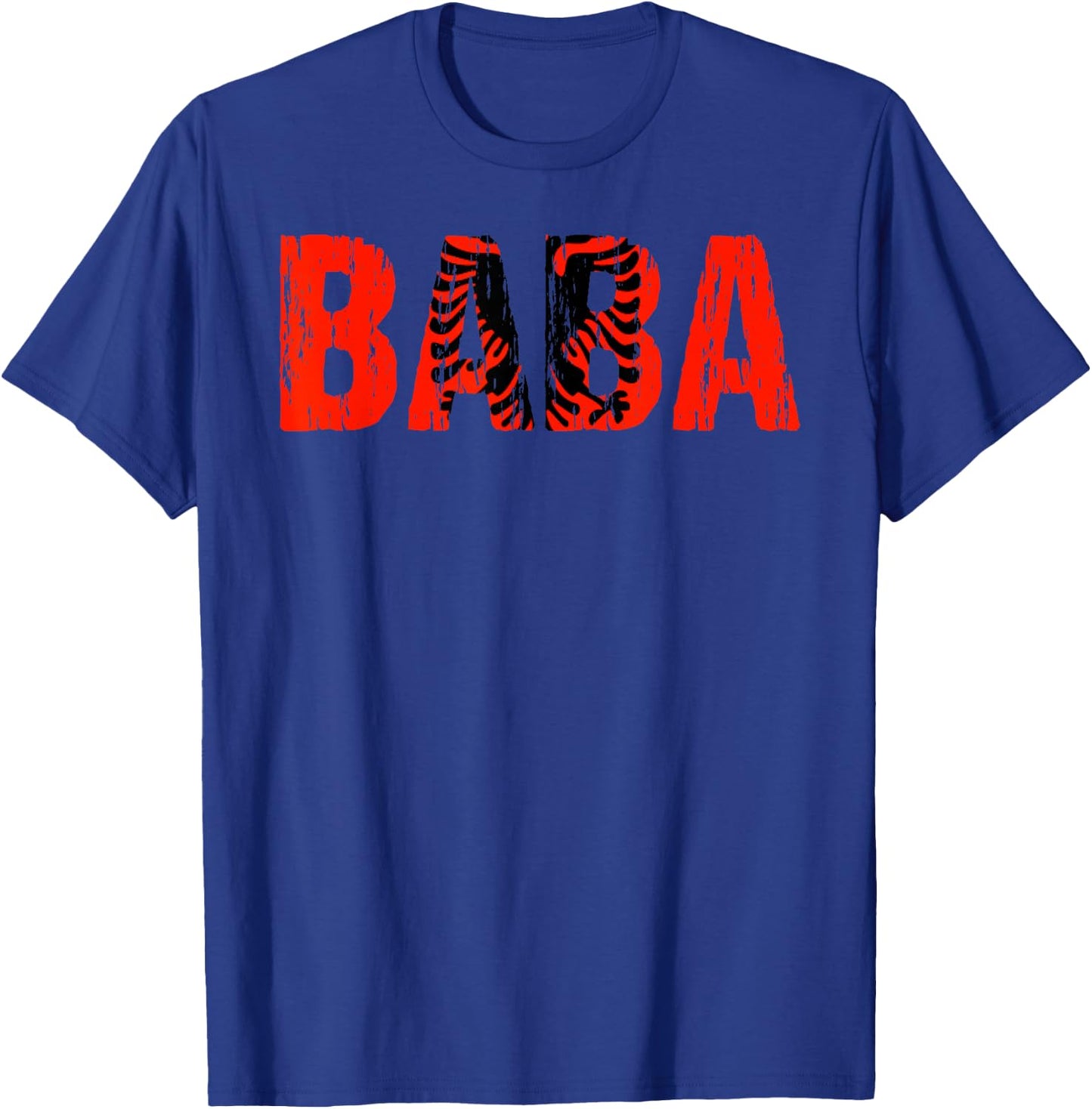 Baba Albanian Dad Father Albania Eagle Flag Distressed T-Shirt - T-Shirt | Royal