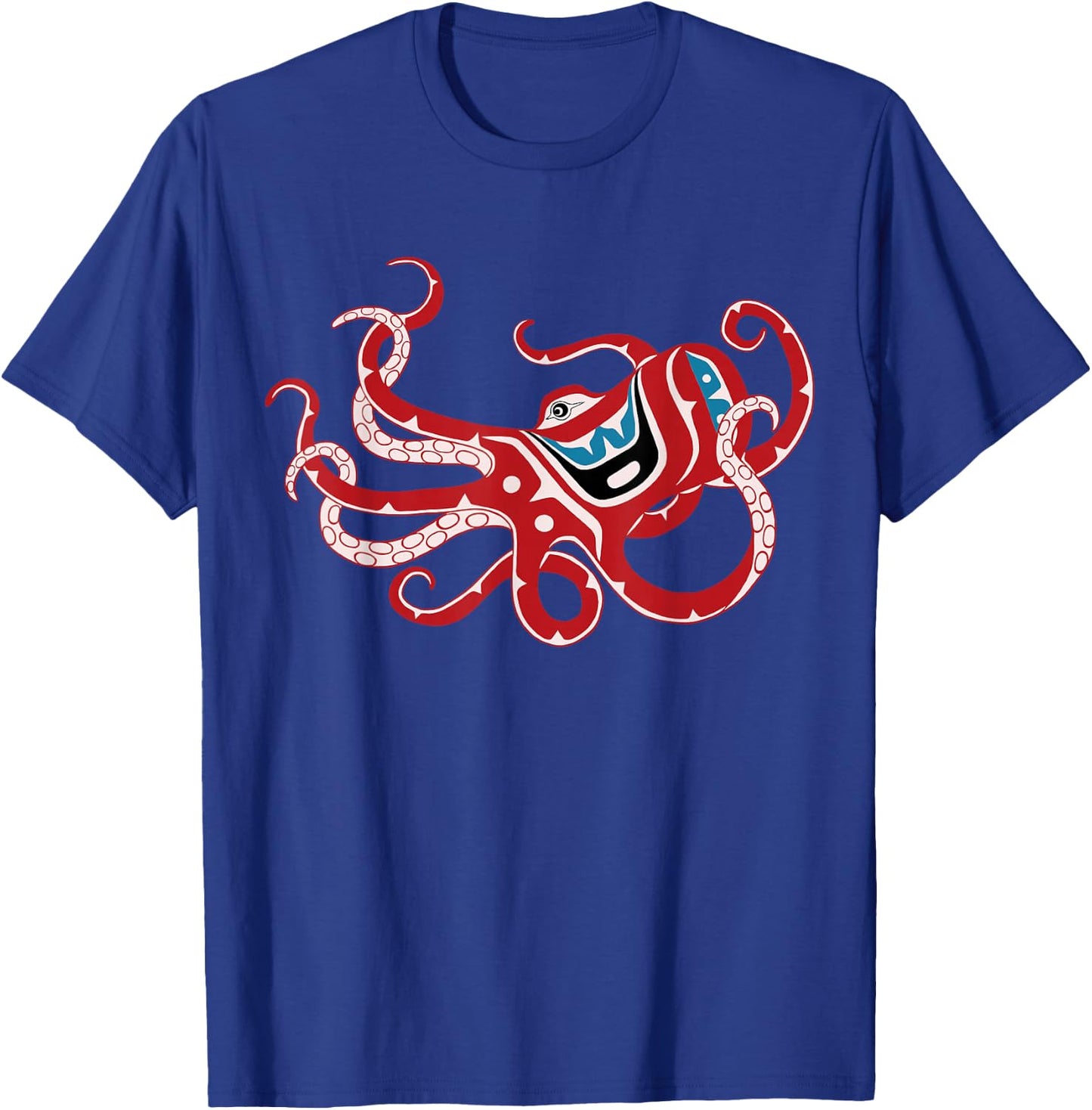 PNW Octopus, Tlingit style T-Shirt - T-Shirt | Royal