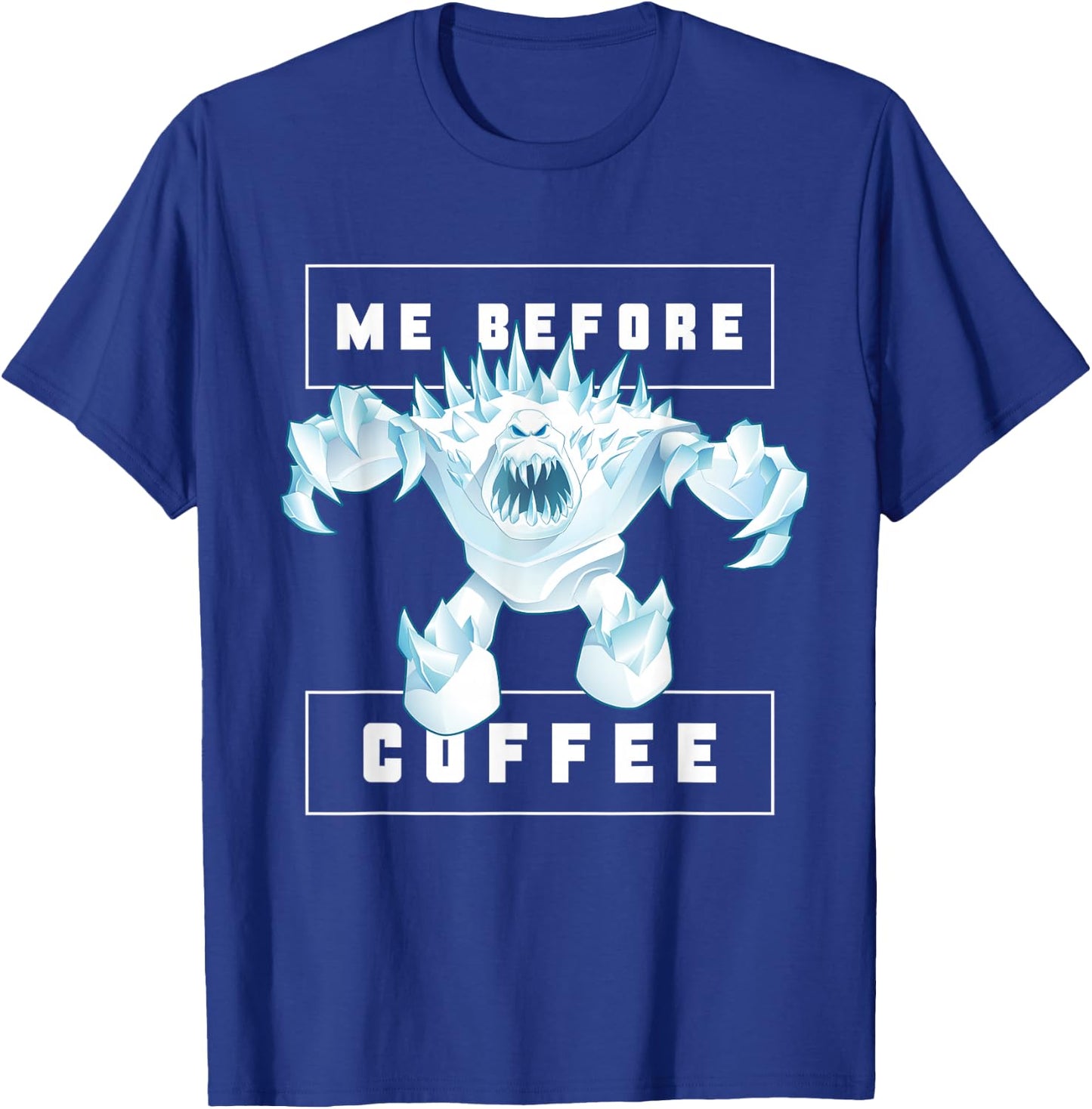 Disney Frozen Marshmallow Monster Me Before Coffee Funny T-Shirt - T-Shirt | Royal