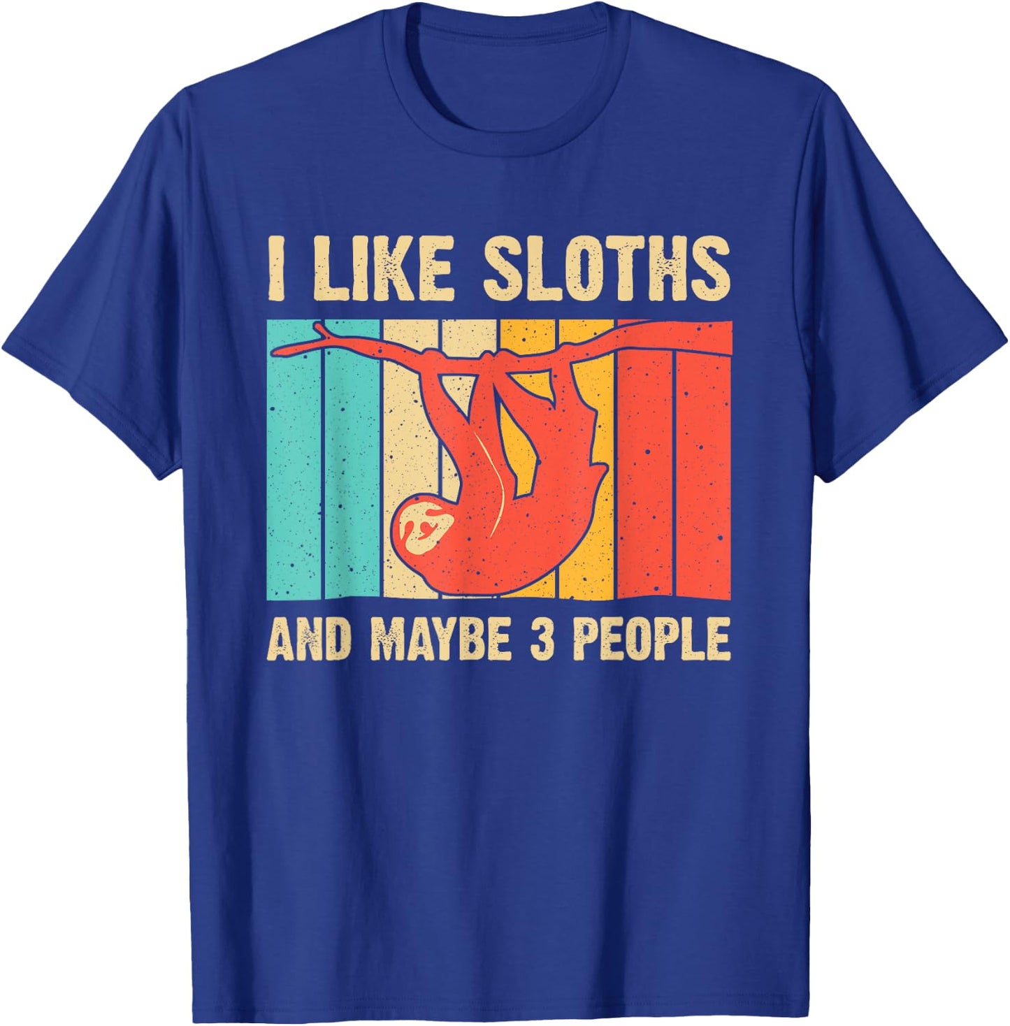 Funny Sloth Design For Sloth Lover Men Women Kids Introvert T-Shirt - T-Shirt | Royal