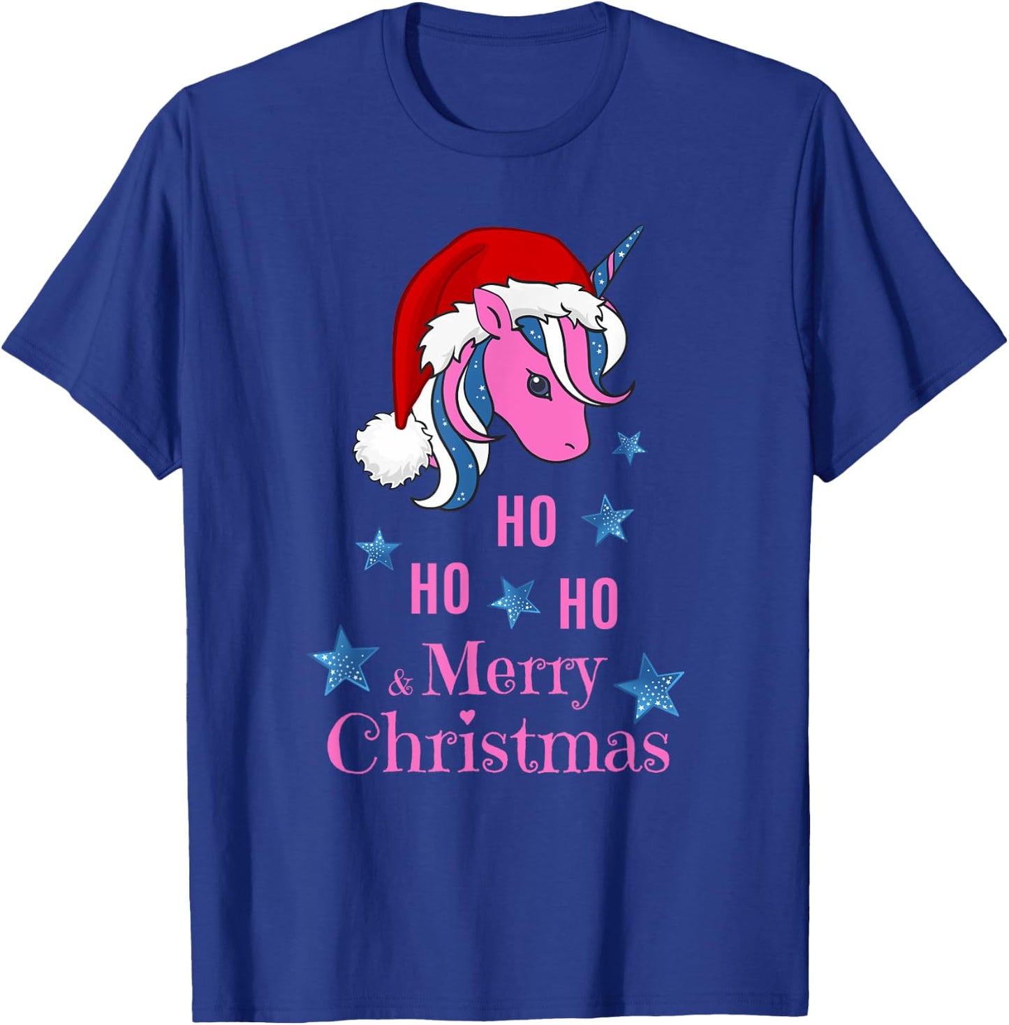 Pink Unicorn Santa Merry Christmas T-Shirt - T-Shirt | Royal
