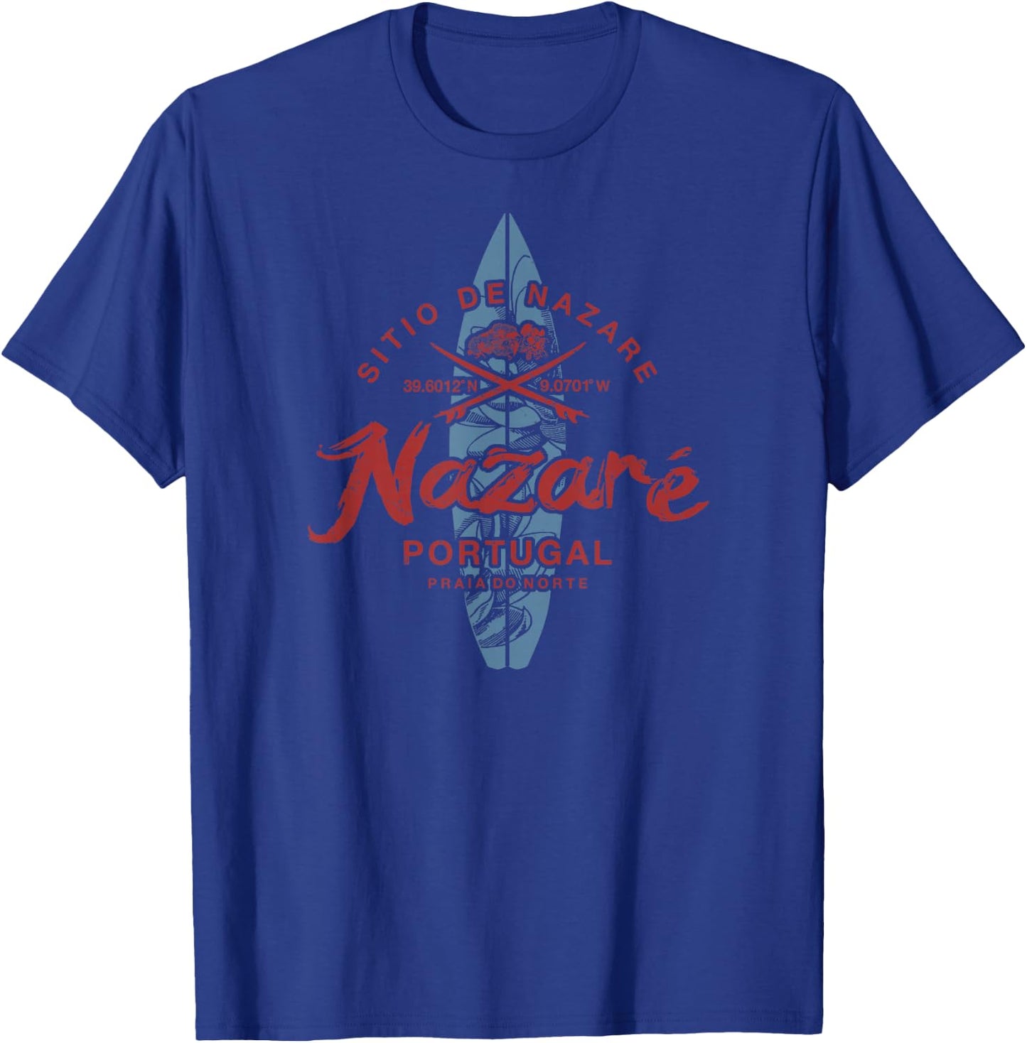 Nazare Portugal Surfing Vintage T-Shirt - T-Shirt | Royal