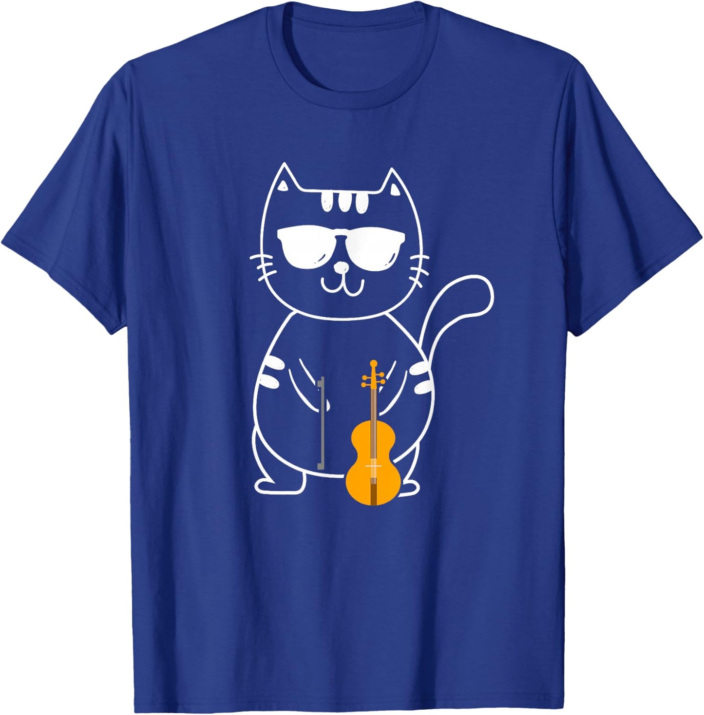 Violin Cat - Fiddle Player Orchestra Violinist Violoin T-Shirt - T-Shirt | Royal