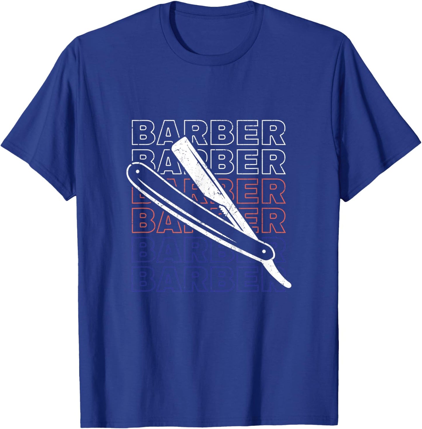 Barber Barbershop Hairdresser Shaving Razor Beard T-Shirt - T-Shirt | Royal