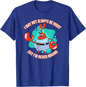 Mademark x SpongeBob SquarePants - Eugene Krabs - Never Wrong T-Shirt - T-Shirt | Royal