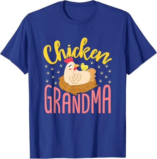 Chicken Grandma Farmer Lady Chickens Farm Animal Hen T-Shirt - T-Shirt | Royal