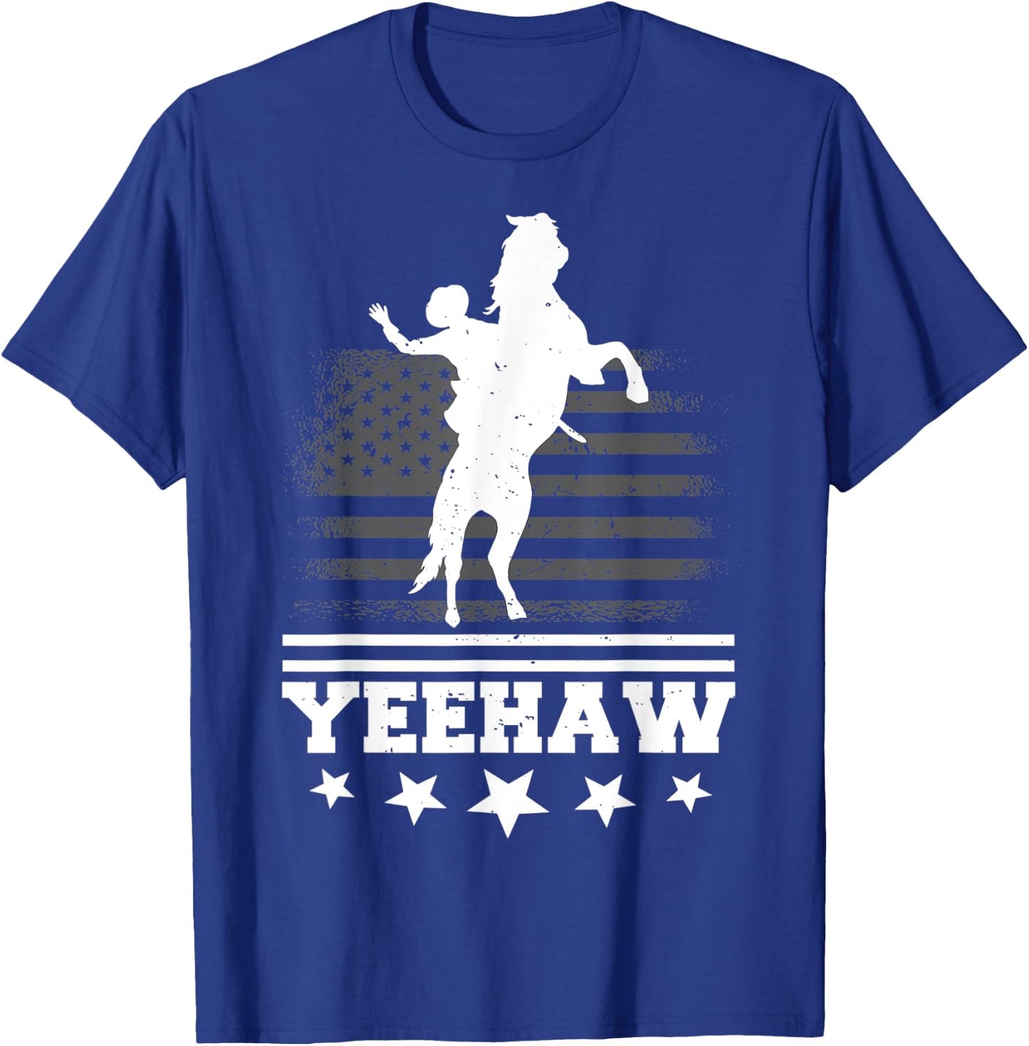 Yeehaw Cowboy Rodeo Horse Bull Riding Women Kids T-Shirt - T-Shirt | Royal
