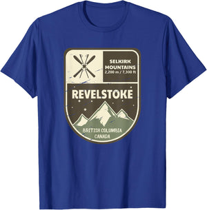 Revelstoke Selkirk Mountains Canada Vintage T-Shirt - T-Shirt | Royal