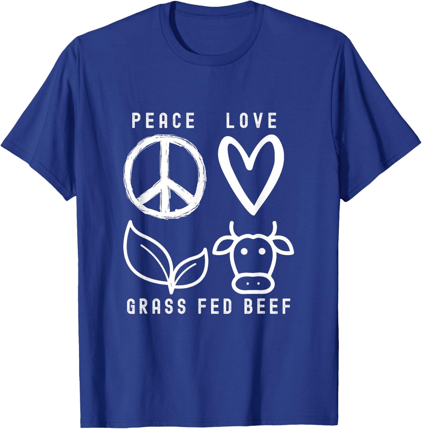 Carnivore Peace Love Grass Fed Beef T-Shirt - T-Shirt | Royal