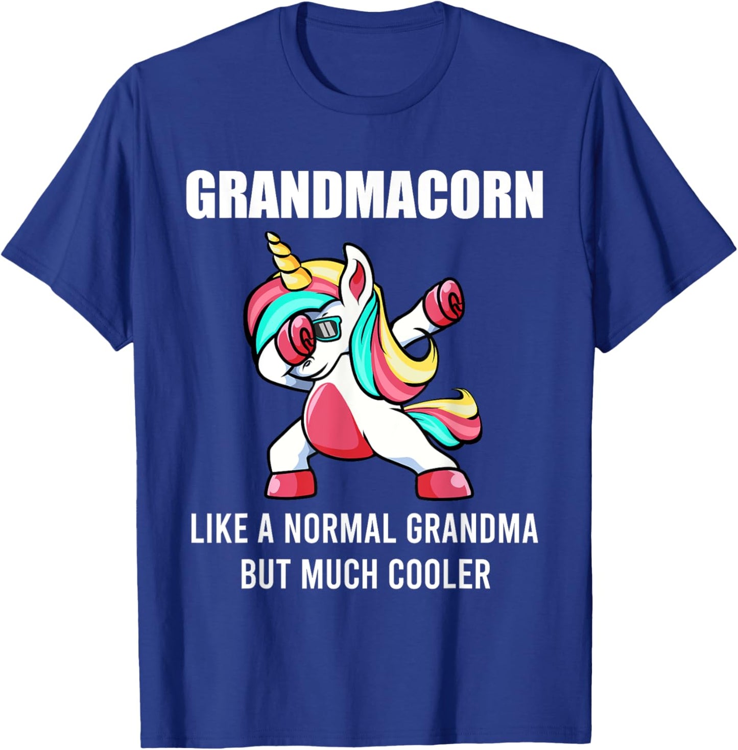 Funny Grandma Unicorn Cute Grandmacorn Dabbing Birthday Gift T-Shirt - T-Shirt | Royal