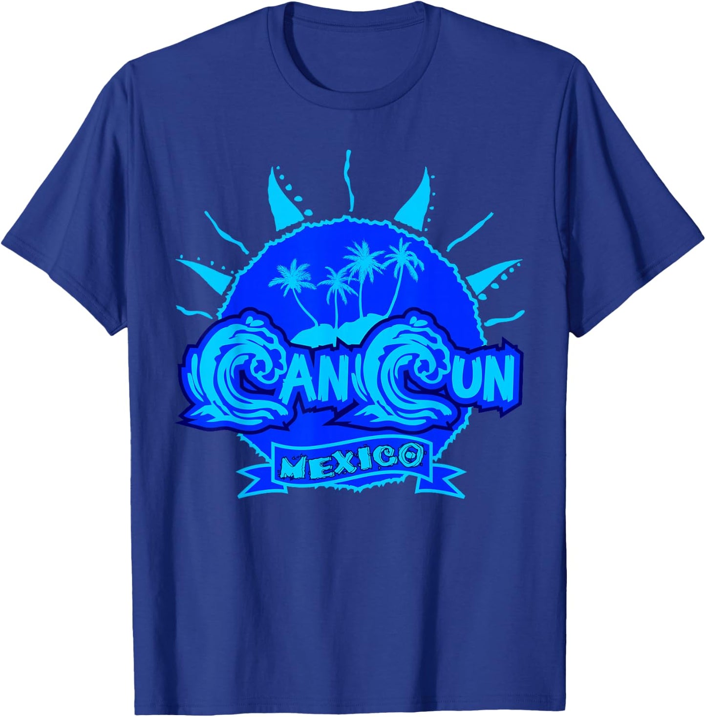 Cancun Mexico Beach Palm Tree Party Destination Gift T-Shirt - T-Shirt | Royal