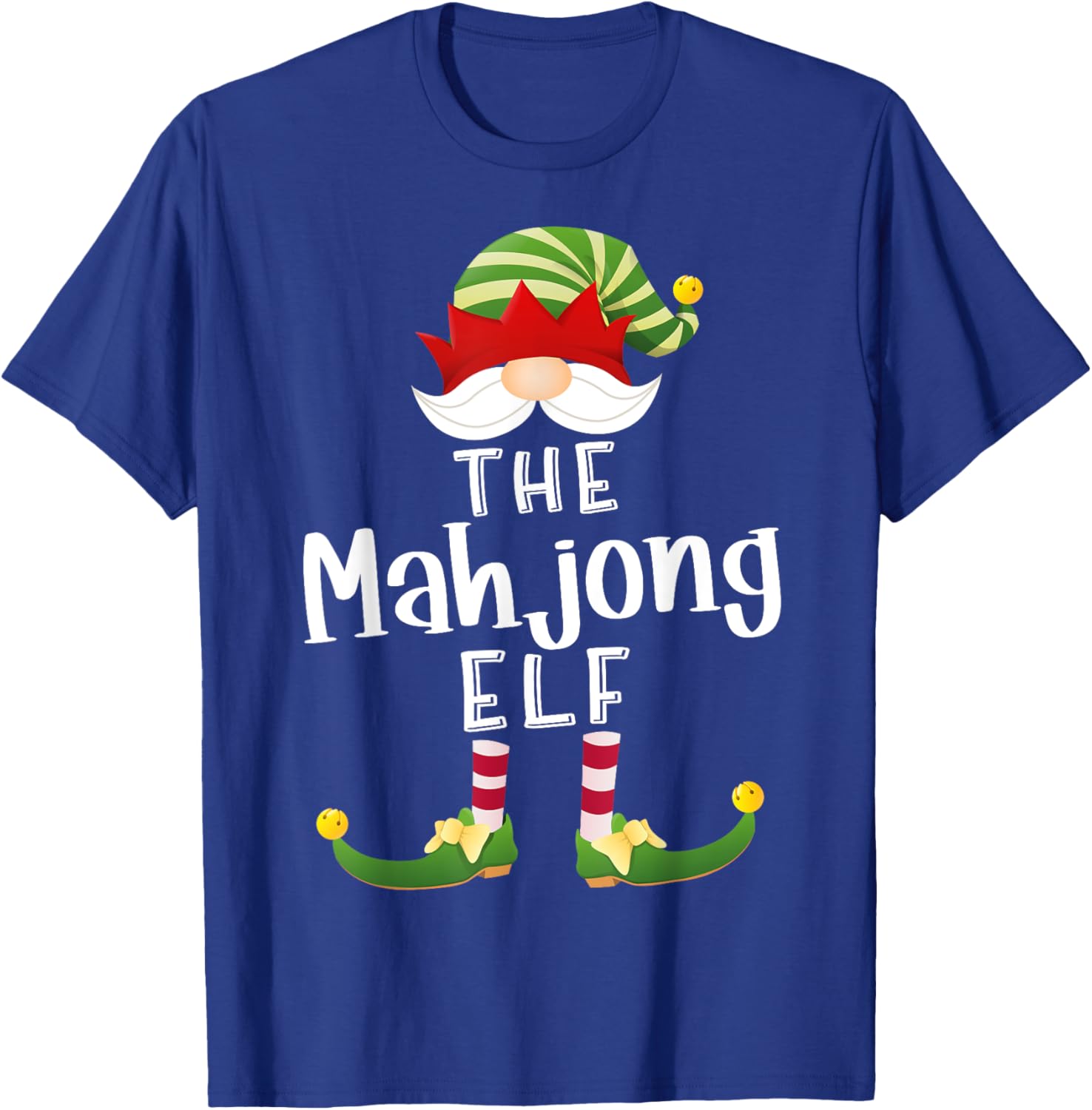 Mahjong Elf Group Christmas Funny Pajama Party T-Shirt - T-Shirt | Royal