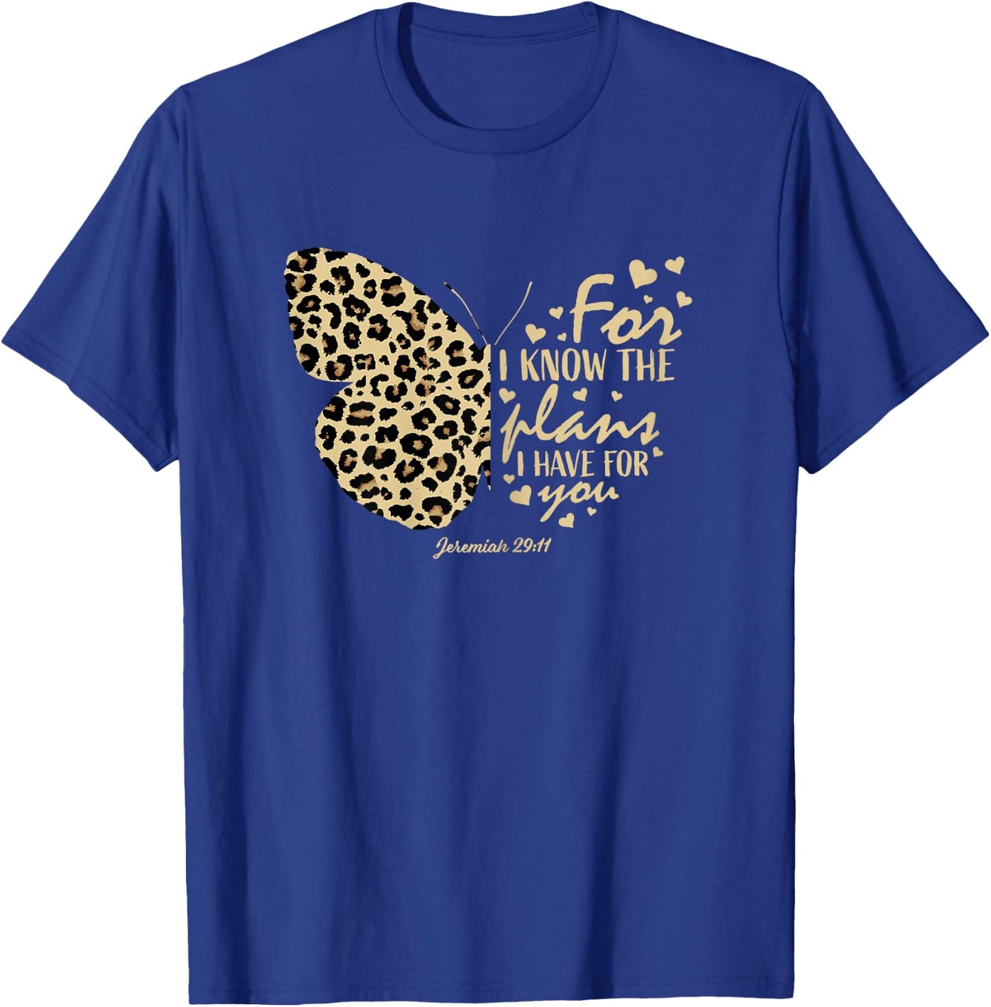Jeremiah 29:11 Christian Women Gifts Teen Girls Butterfly T-Shirt - T-Shirt | Royal