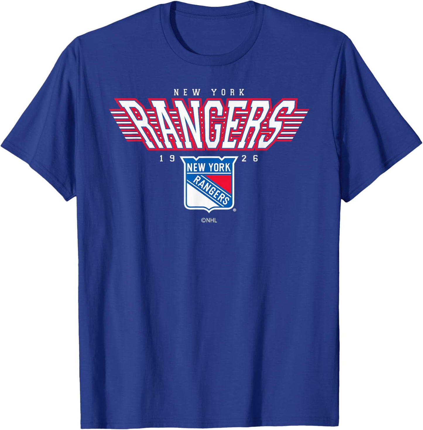 New York Rangers Laser Black Officially Licensed T-Shirt - T-Shirt | Royal