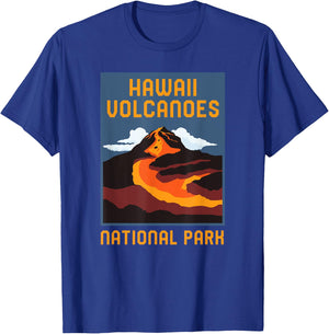 Hawaii Volcanoes National Park Big Island Retro Graphic T-Shirt - T-Shirt | Royal