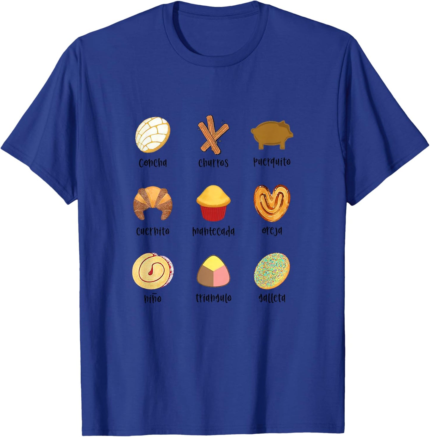 Pan Dulce Mexican Food Pan Dulce Concha Pan Latina Spanish , White T-Shirt - T-Shirt | Royal
