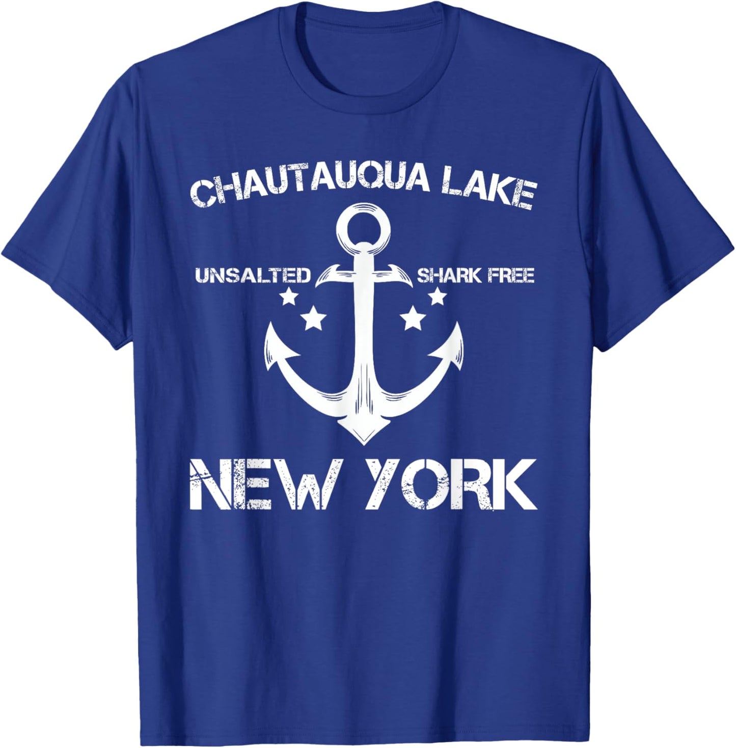 CHAUTAUQUA LAKE NEW YORK Funny Fishing Camping Summer Gift T-Shirt - T-Shirt | Royal