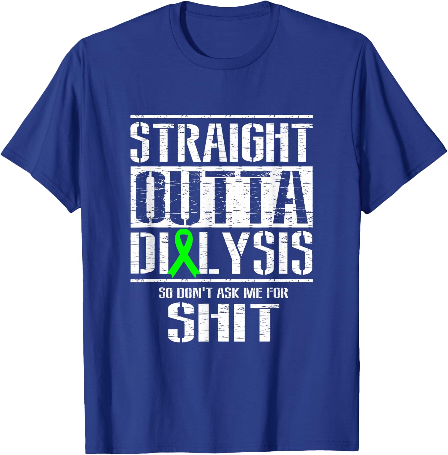 Nierenerkrankung Verhalten Straight Outta Dialysis - Men's Black Cotton 60% Polyester 40% Classic Fit Short Sleeve - Small T-Shirt - T-Shirt | Royal