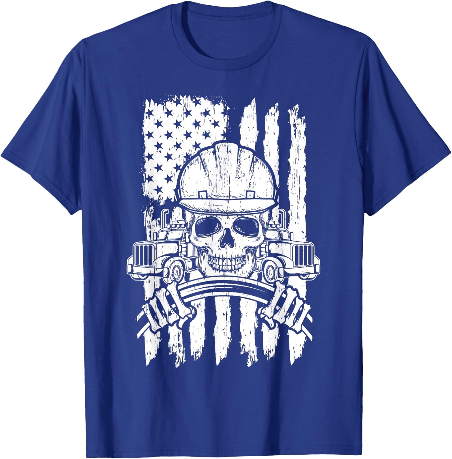 Truck Driver Patriotic Trucker Independence Day Teamster Women Kids Men T-Shirt - T-Shirt | Royal