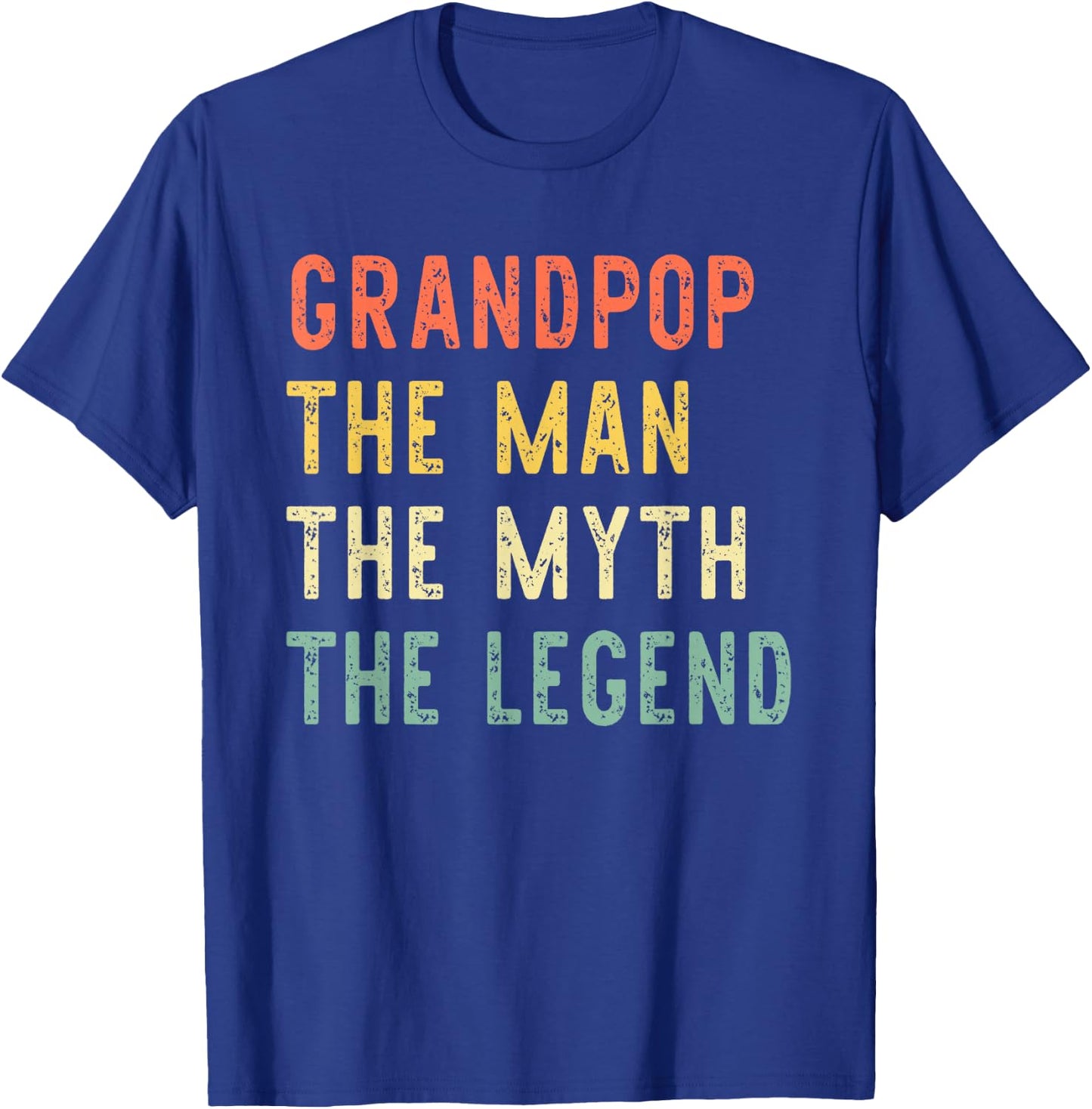 Grandpop The Man The Myth The Legend Retro Vintage T-Shirt - T-Shirt | Royal