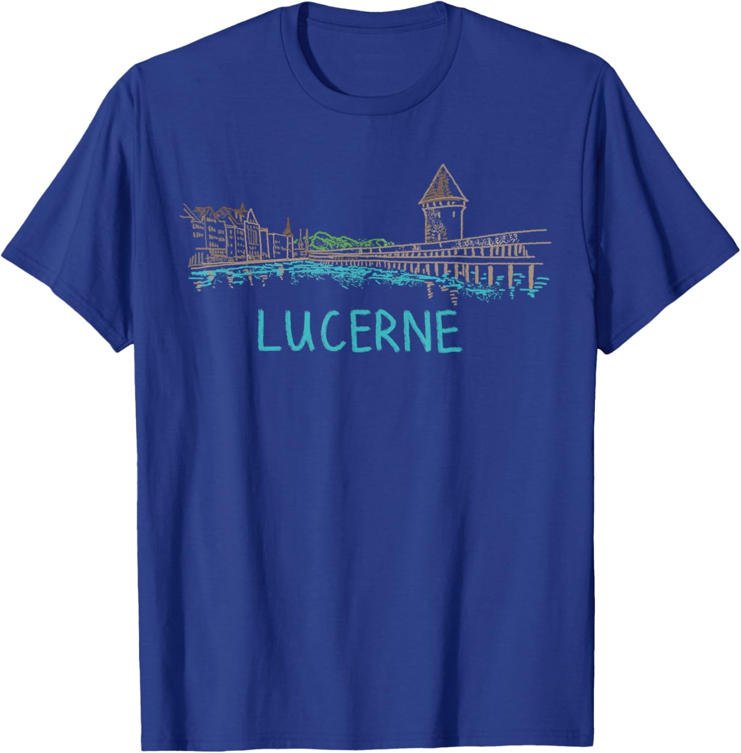 Lucerne Switzerland Art Gift Men Women T-Shirt - T-Shirt | Royal