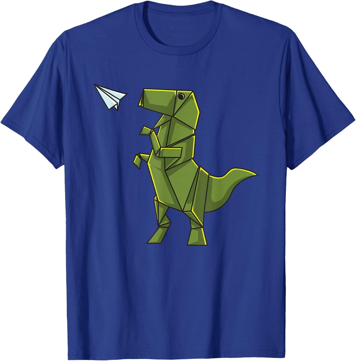Origami Dinosaur Shirt - Origami T-Rex Flying Paper Airplane T-Shirt - T-Shirt | Royal