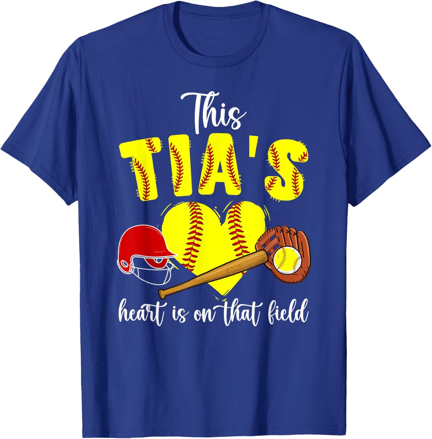 On That Field Softball Tia Of A Softball Player Tia T-Shirt - T-Shirt | Royal
