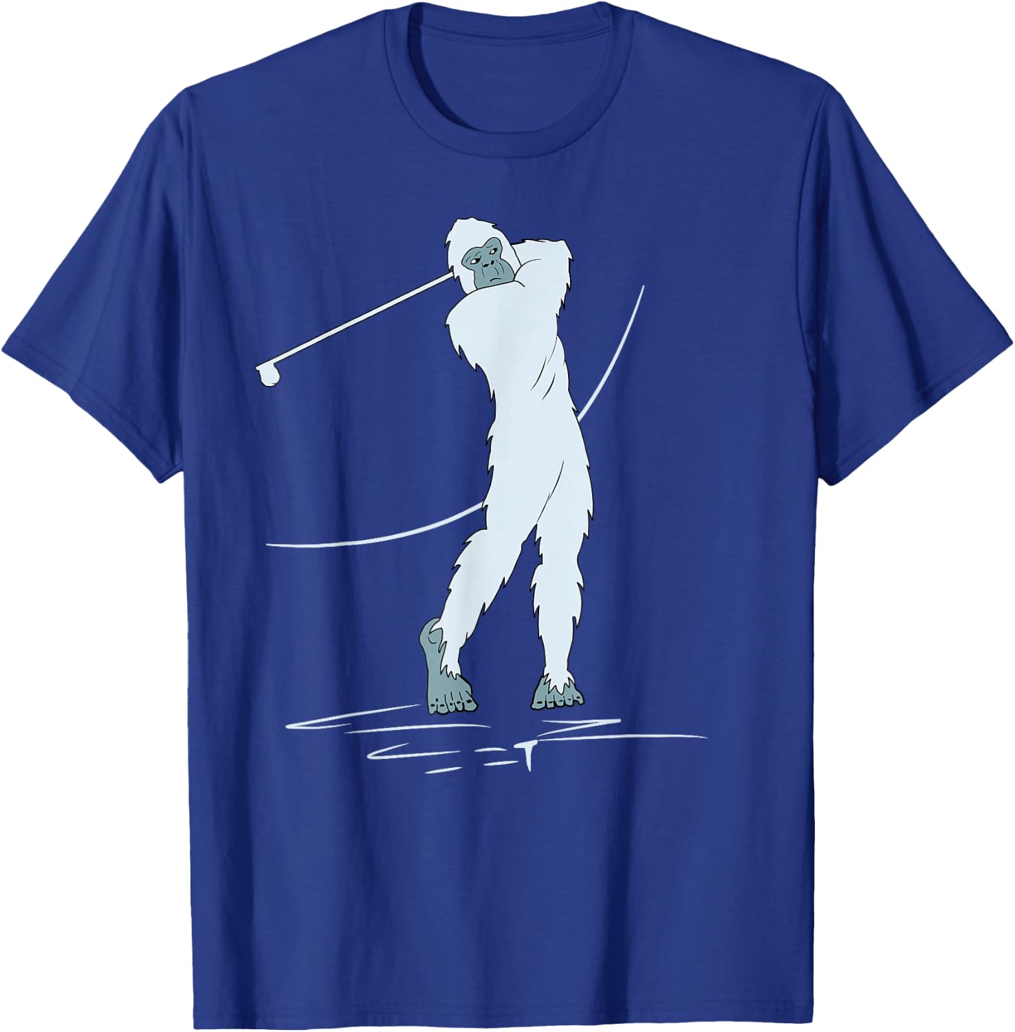 Bigfoot Golf! Funny Sasquatch Playing Golfing Player Yeti T-Shirt - T-Shirt | Royal