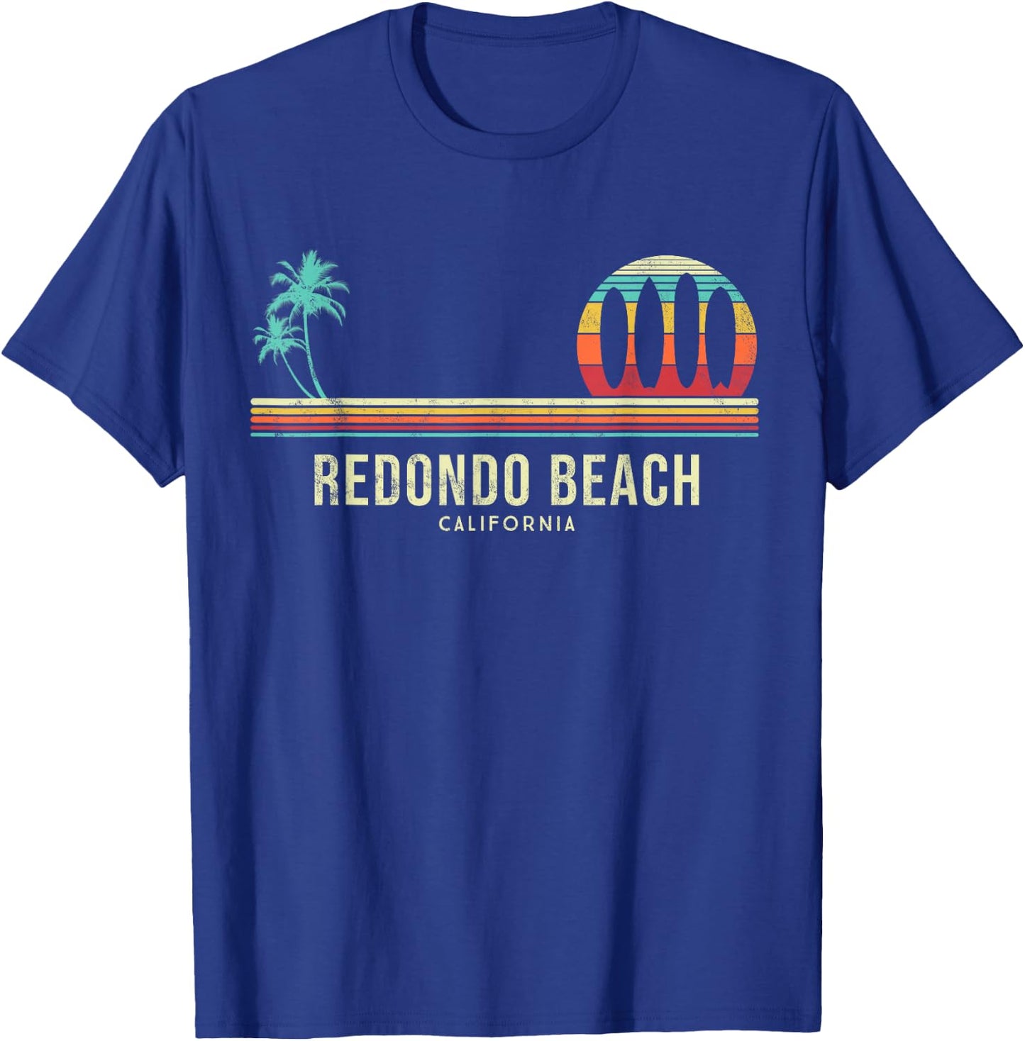 California Surf Redondo Beach Vintage Surfer T-Shirt - T-Shirt | Royal