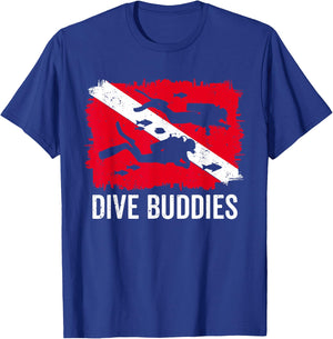 Scuba Diving Flag Shirts Men Women Dive Buddy Vintage Diving T-Shirt - T-Shirt | Royal