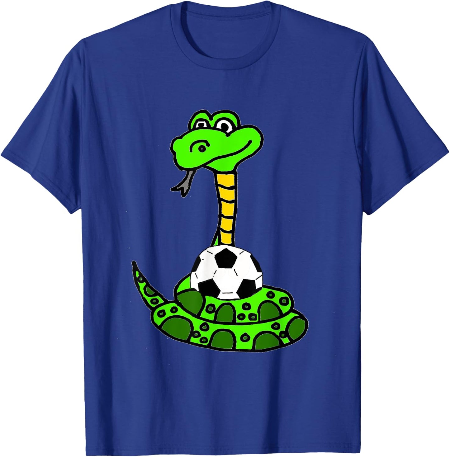 Smileteesfunnya Funny Green Python Snake and Soccer Ball T-Shirt - T-Shirt | Royal