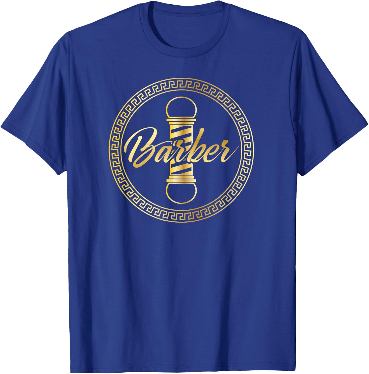 Barbering Logo Barbershop Hairdresser School Graduation Gift T-Shirt - T-Shirt | Royal