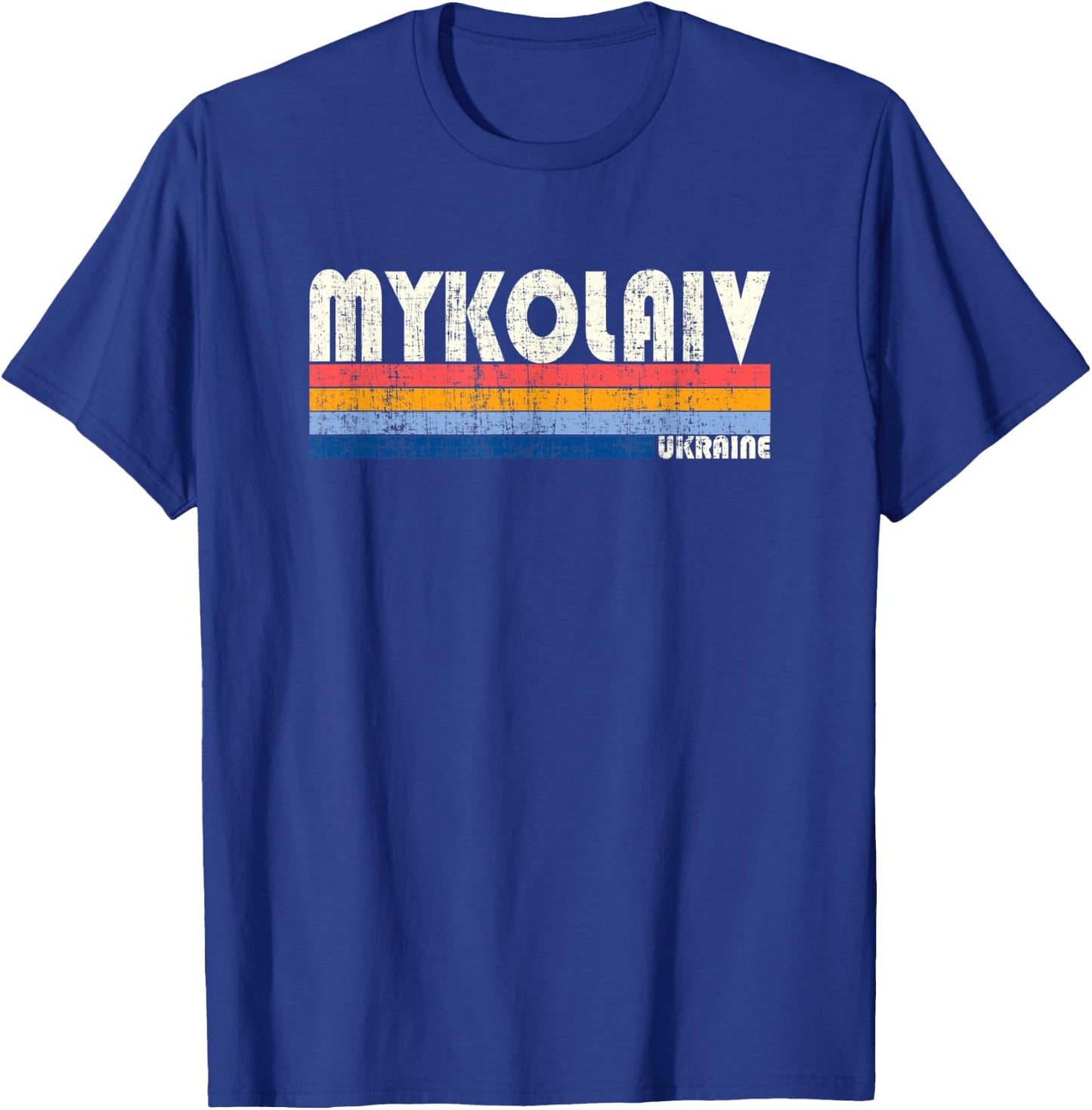 Retro Vintage 70s 80s Style Mykolaiv, Ukraine T-Shirt - T-Shirt | Royal