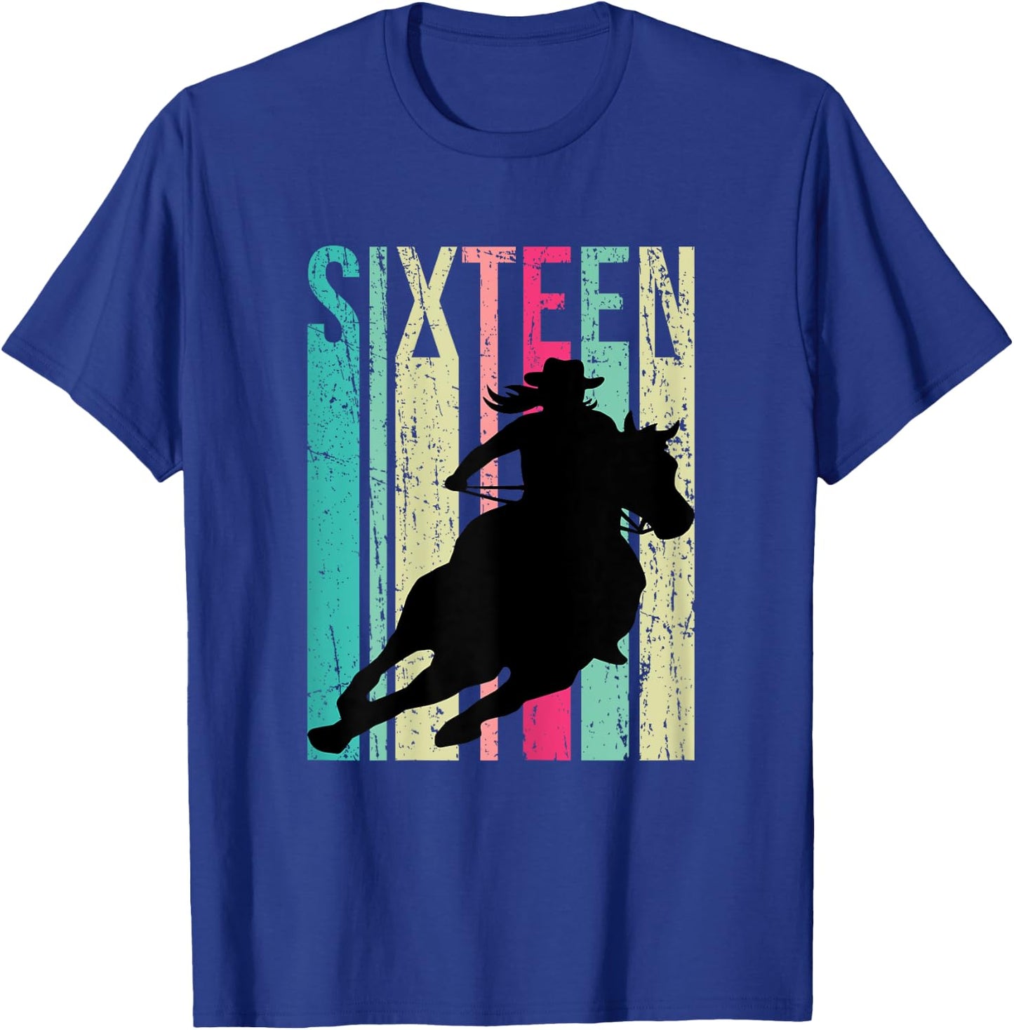 Retro Rodeo 16th Birthday Horse Lover Cowgirl Country 16 T-Shirt - T-Shirt | Royal