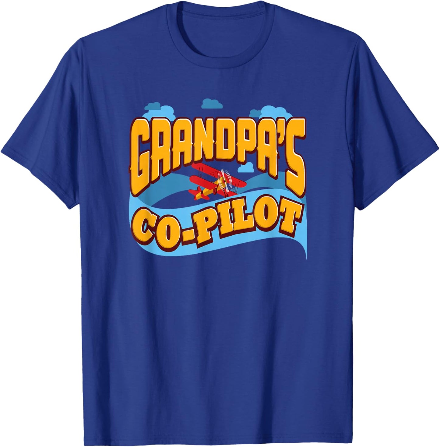 Grandpa's Co-Pilot Children's Aircrew T-Shirt - T-Shirt | Royal