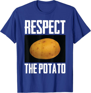 Respect The Potato Funny Root Vegetable Potatoes T-Shirt - T-Shirt | Royal