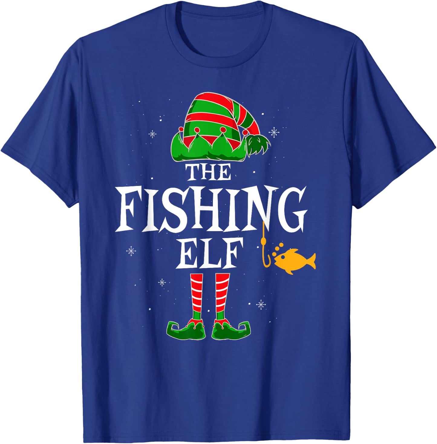 The Fishing Elf Group Matching Family Christmas Fisher Funny T-Shirt - T-Shirt | Royal