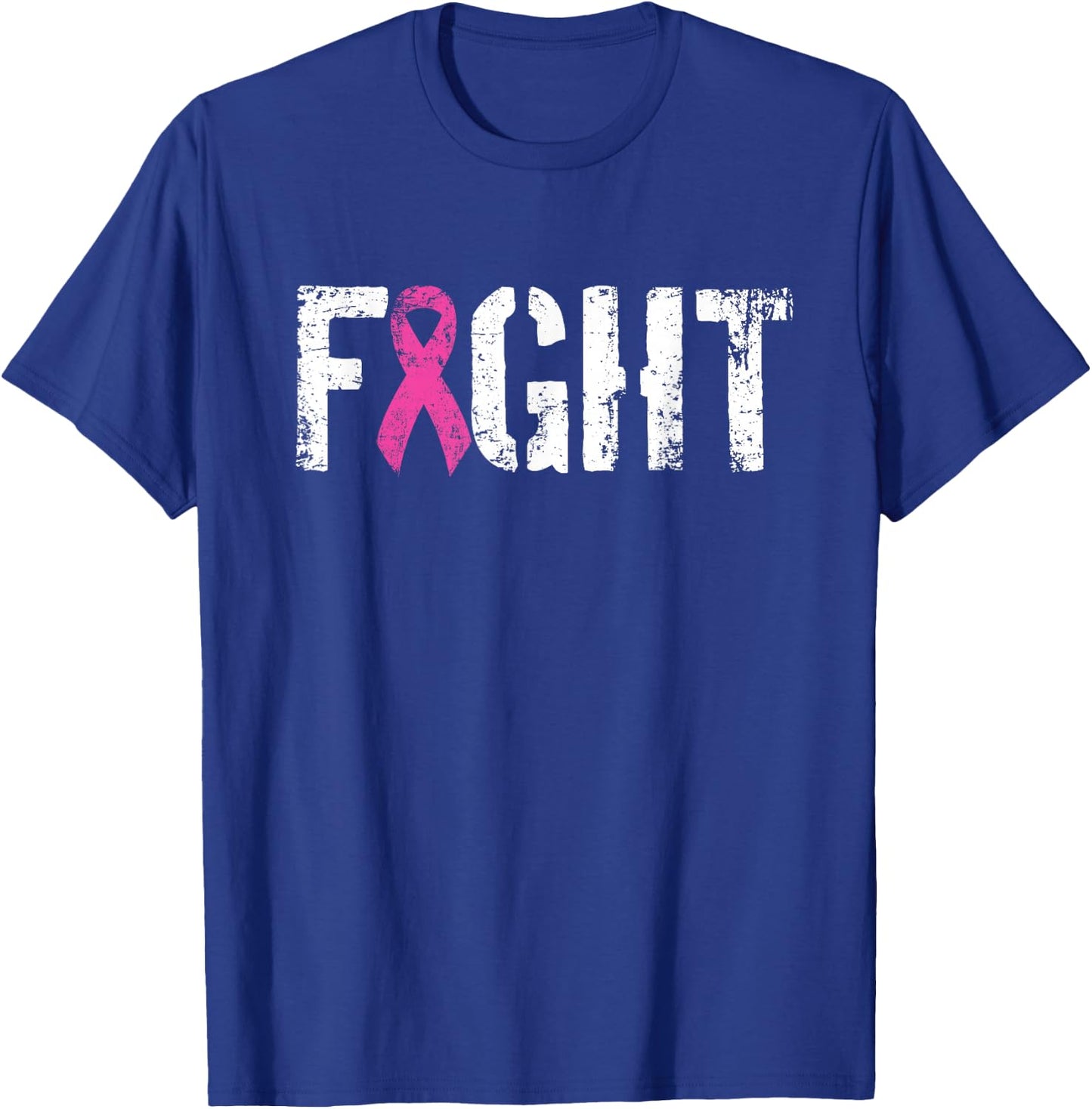 Fight Breast Cancer - Pink Military Style Awareness Ribbon T-Shirt - T-Shirt | Royal