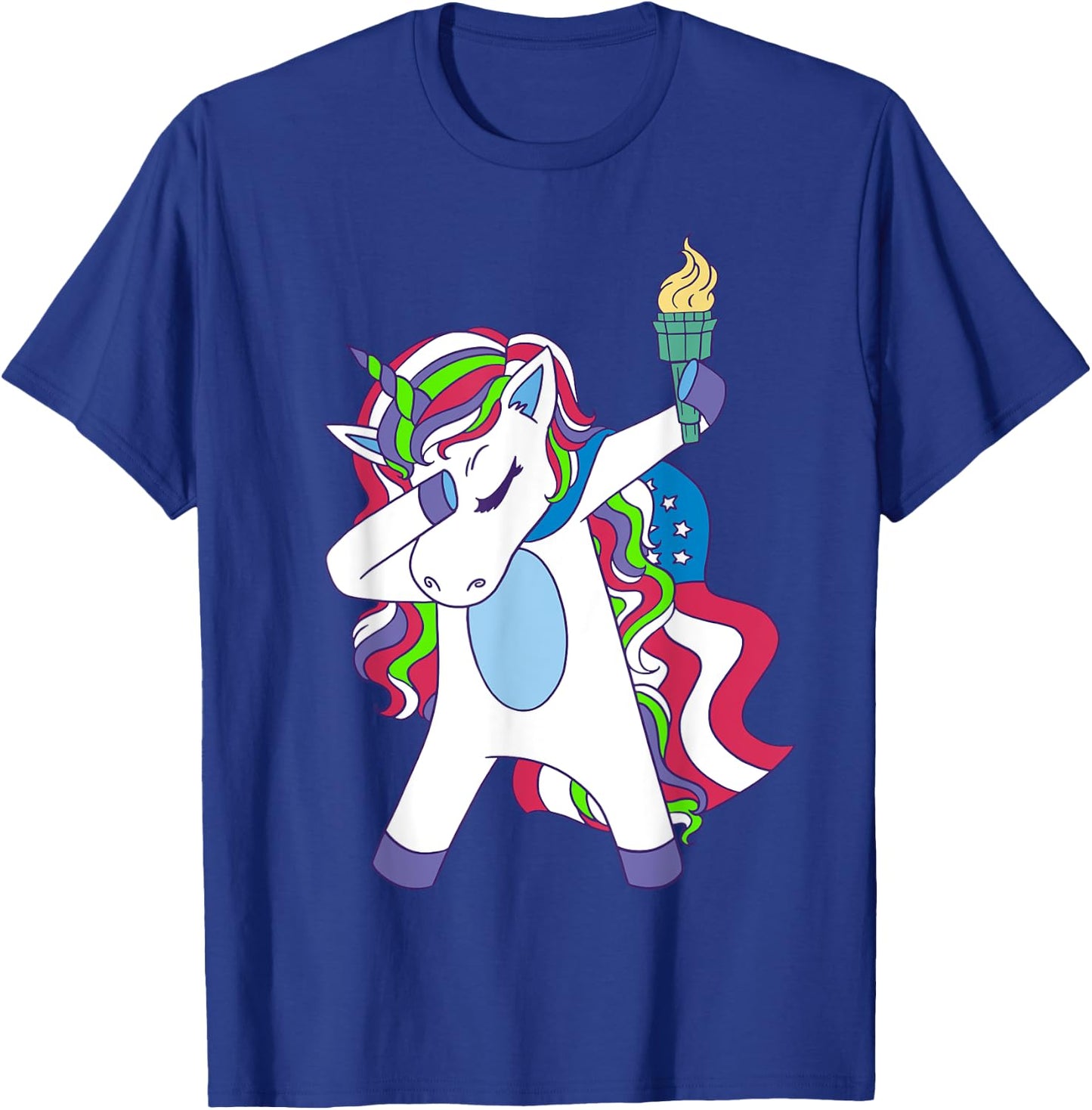 Unicorn Dabbing USA Patriotin Women's Unicorn T-Shirt - T-Shirt | Royal